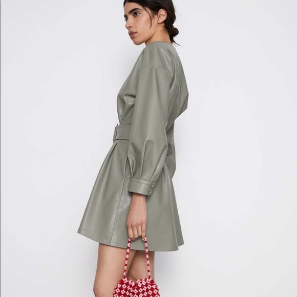 ZARA Faux Leather Dress - Picture 4 of 7